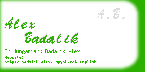 alex badalik business card